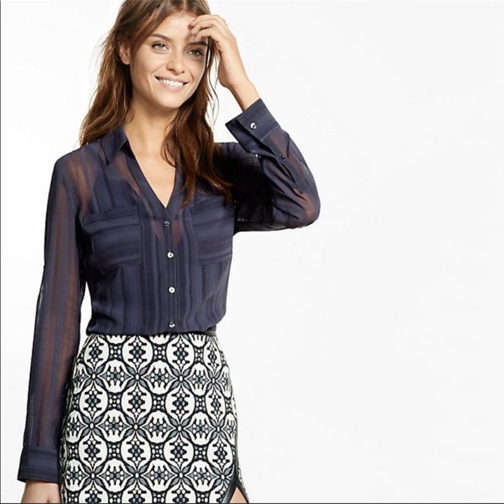 New with tags express sheer dark grey portofino